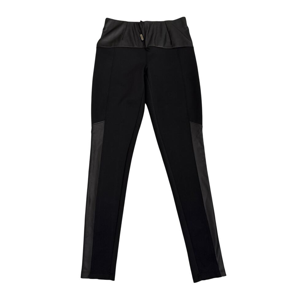 Kardashian Kollection Black Faux Leather Edgy Leggings Size Women's XS NWT